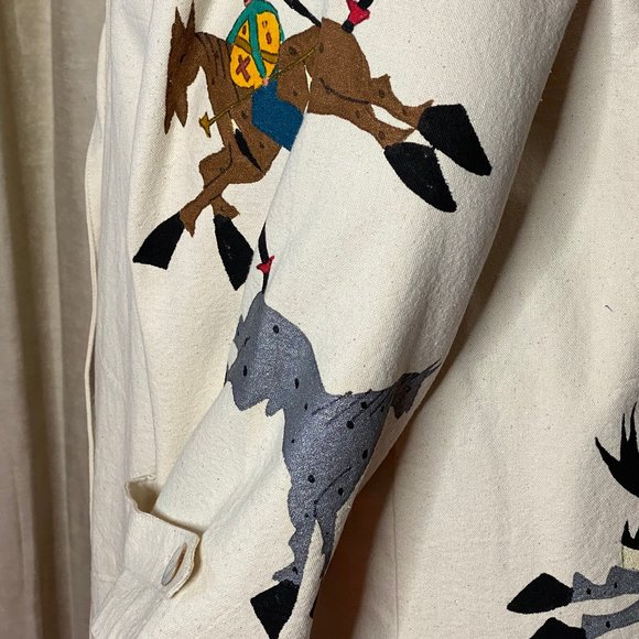 Womans Long Duster Jacket with Horses - Picture 4 of 6